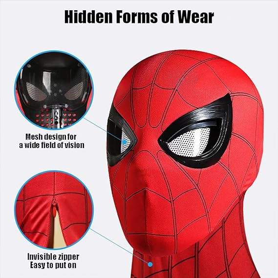 Spider-Man Superhero Mask | Tom Holland Cosplay Prop for Halloween & Fancy Dress